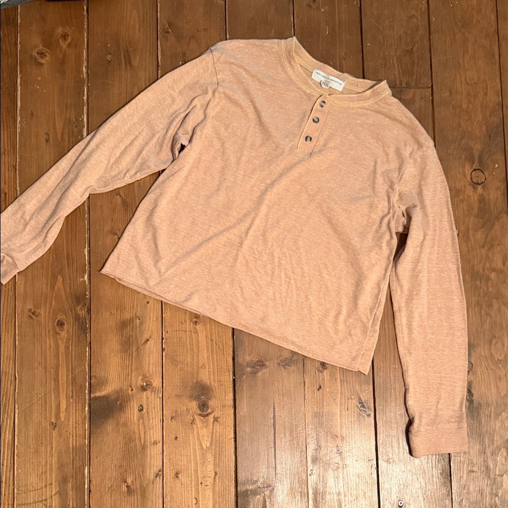 Project Social T Long Sleeve Henley Tee in Dusty Rose
